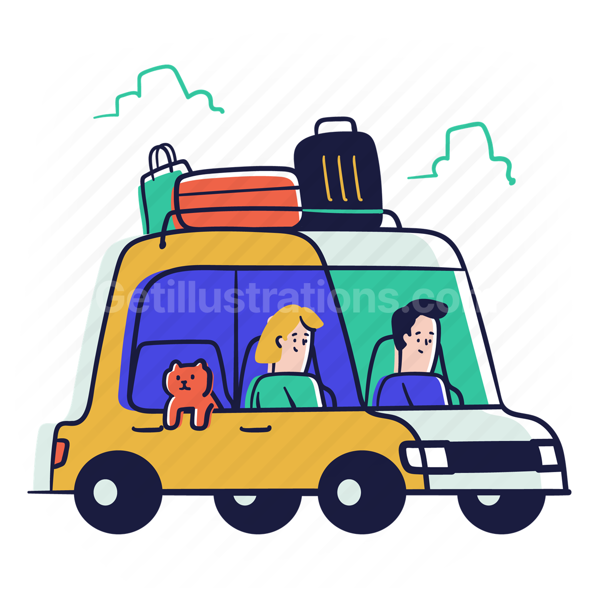 vehicle, automobile, luggage, baggage, pet, transport